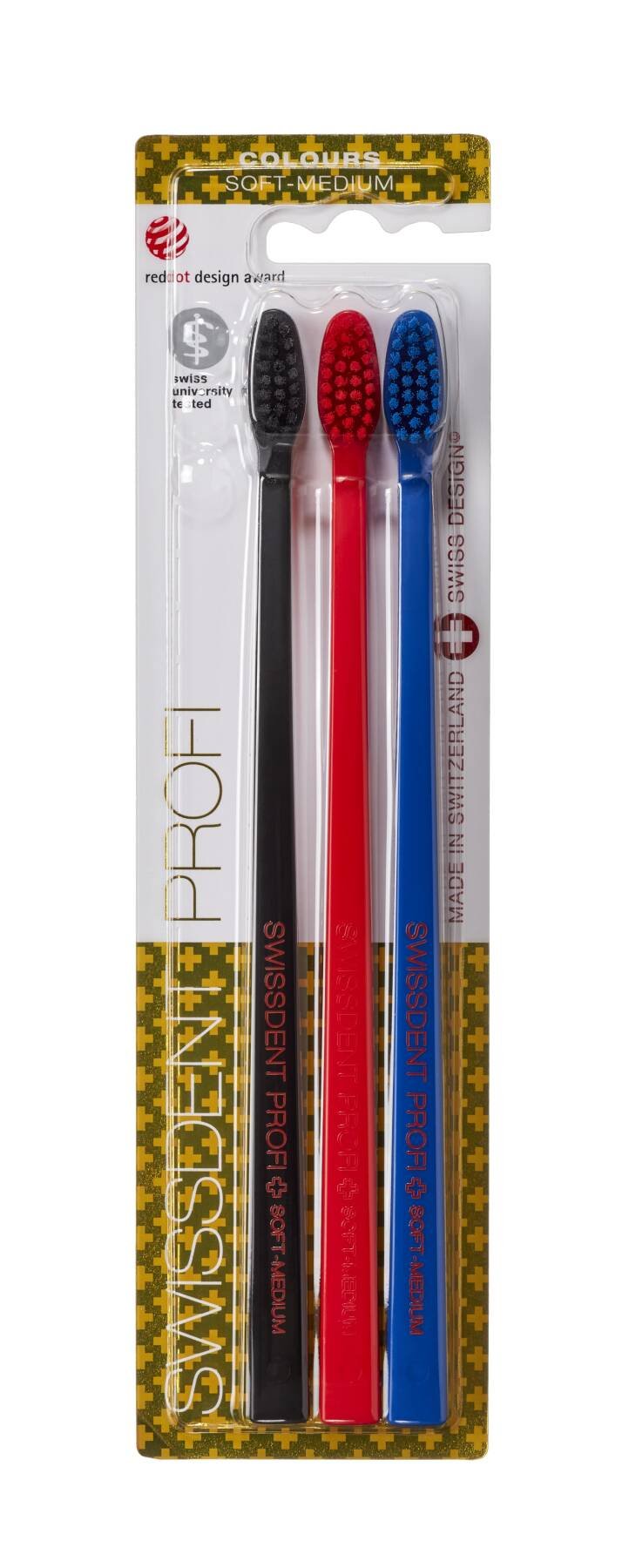 COLOURS ÜÇLÜ Diş Fırçaları «LUGANO» (ORTA)
